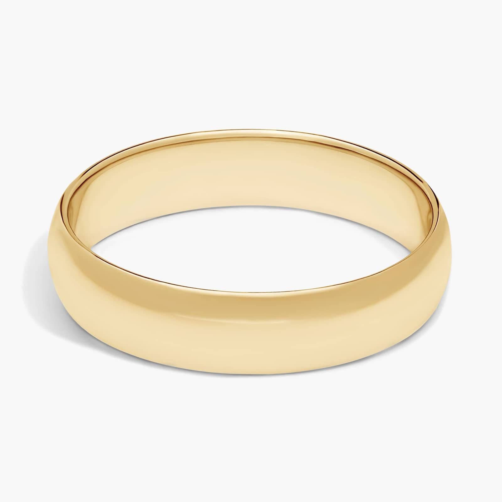 Yellow Gold Domed Wedding Band Ring